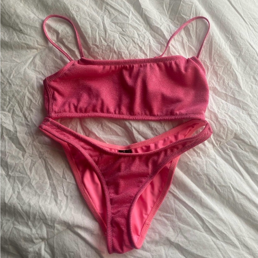 triangl swimwear Pink Textured Bikini Set
